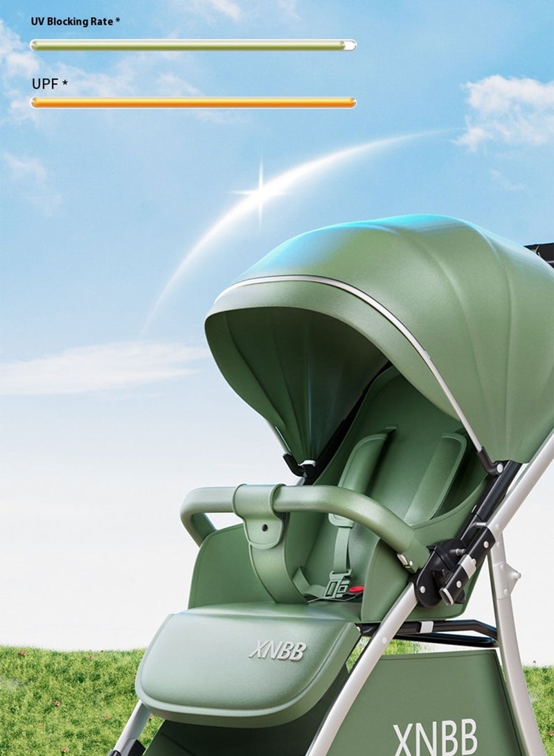 ما بيبي عربة أطفال مزدوجة، عربة أطفال للسفر قابلة للطي والفك، يمكن الجلوس والاستلقاء، عربة أطفال خفيفة الوزن من 0-4 سنوات - Image 2