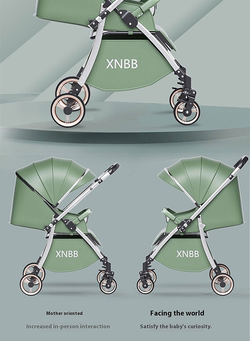 ما بيبي عربة أطفال مزدوجة، عربة أطفال للسفر قابلة للطي والفك، يمكن الجلوس والاستلقاء، عربة أطفال خفيفة الوزن من 0-4 سنوات - Image 3