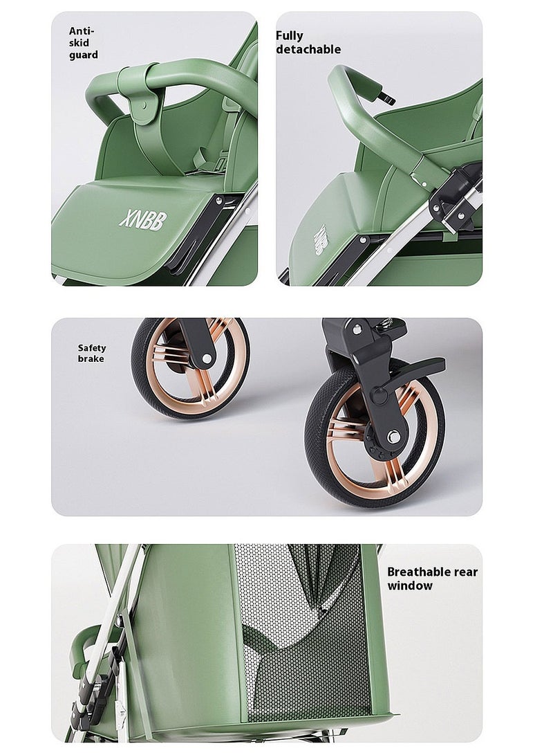 ما بيبي عربة أطفال مزدوجة، عربة أطفال للسفر قابلة للطي والفك، يمكن الجلوس والاستلقاء، عربة أطفال خفيفة الوزن من 0-4 سنوات - Image 4