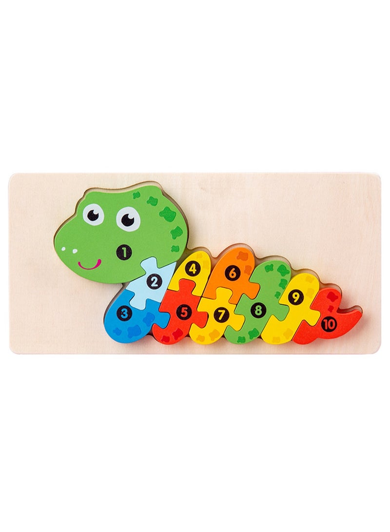 Children's Educational Wooden Puzzle, Snake, Suitable Gift For Aged 3-5 (Size 20.5*10.6*1.5CM) - Image 1