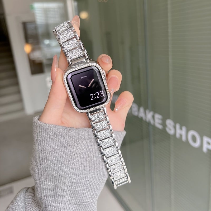 Golden Diamond Women Metal Watch Band 42 44 45 49mm Compatible With Apple Watch Series 1-11 SE Ultra - Image 3