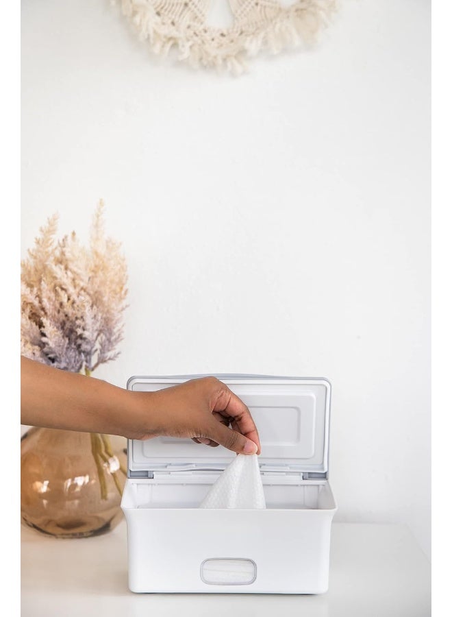 Ubbi Set of 2 Baby Wipes Dispensers with Weighted Plates and Secure Seals, Nursery and Baby Registry Essential to Keep Wipes Fresh and Changing Table Organized, Gray - Image 5