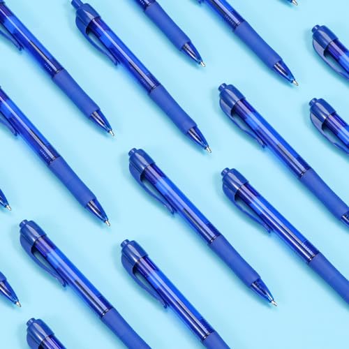 deegtran Pens Bulk, 50 Pack No Bleed Blue Ink Click Pens with Soft Grip, Wholesale Retractable Ballpoint Pens for Office School, Medium Point Smooth 1.0MM - Image 5