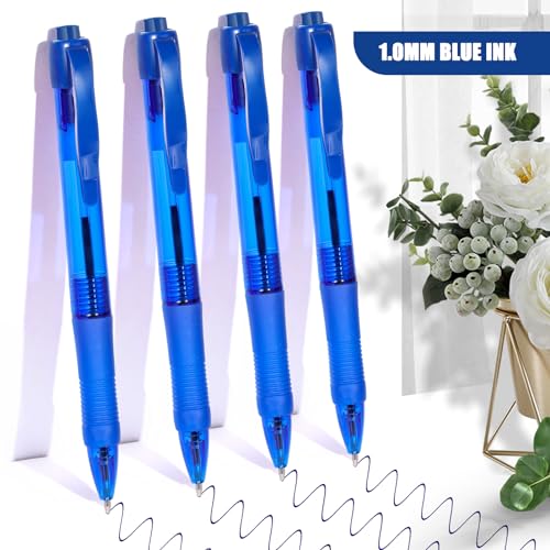 deegtran Pens Bulk, 50 Pack No Bleed Blue Ink Click Pens with Soft Grip, Wholesale Retractable Ballpoint Pens for Office School, Medium Point Smooth 1.0MM - Image 3