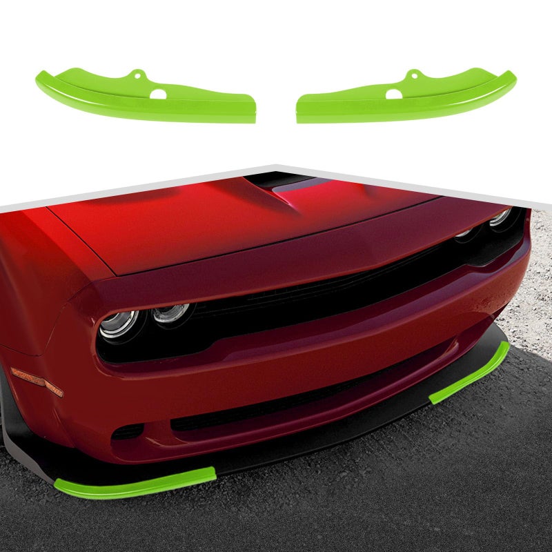 amayum Front Bumper Lip Splitter Protector Cover fit for 2015 Dodge Challenger RT GT SRTLight Green Front Bumper Guard - Image 3