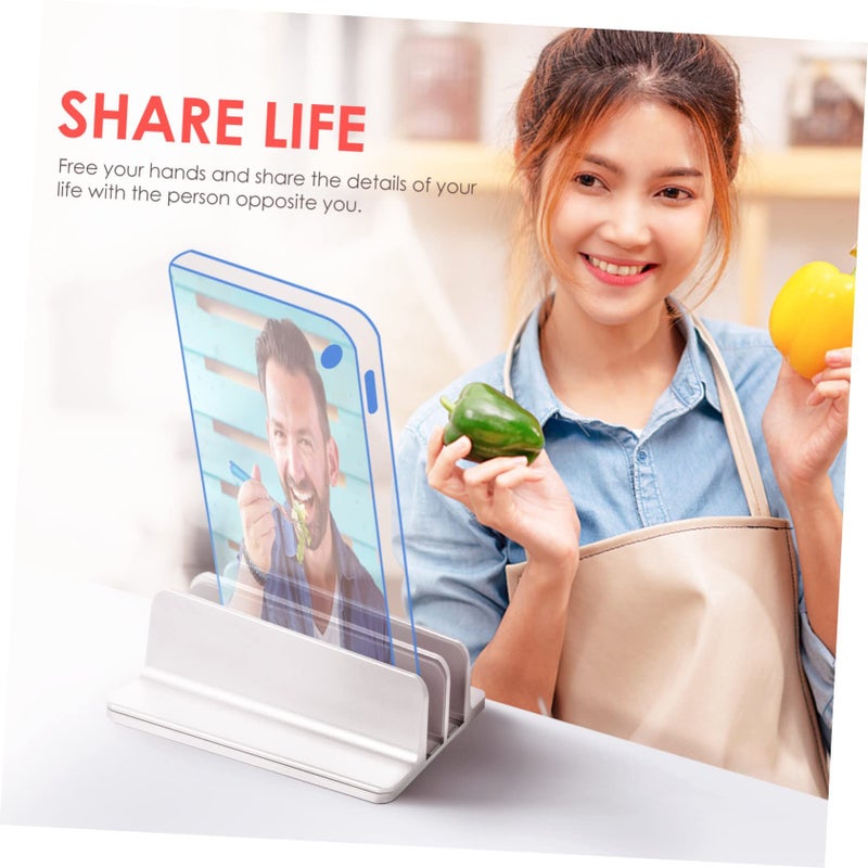 Vertical Laptop Holder Aluminum Alloy Tablet Rack Skid Base Stability Space Saving Design Compatible Various Thicknesses Professional Workmanship 15X9.5X4.5CM - Image 5