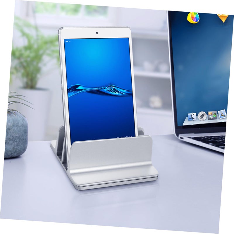 Vertical Laptop Holder Aluminum Alloy Tablet Rack Skid Base Stability Space Saving Design Compatible Various Thicknesses Professional Workmanship 15X9.5X4.5CM - Image 3