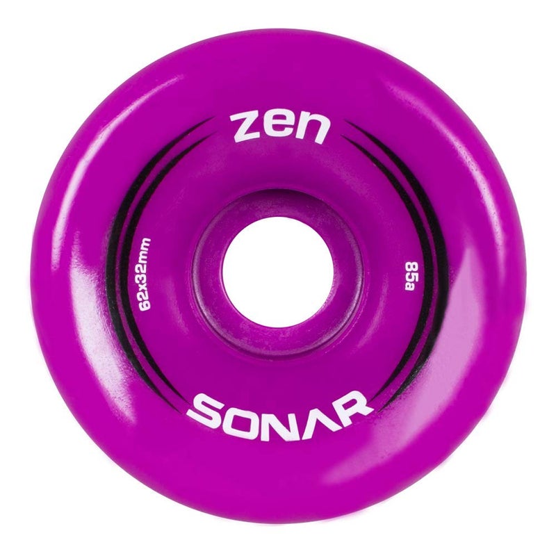 Riedell Zen Wheels - Quad Roller Skate Wheels - 4 Pack of 32mm x 62mm 85A Wheels | Magenta - Image 2