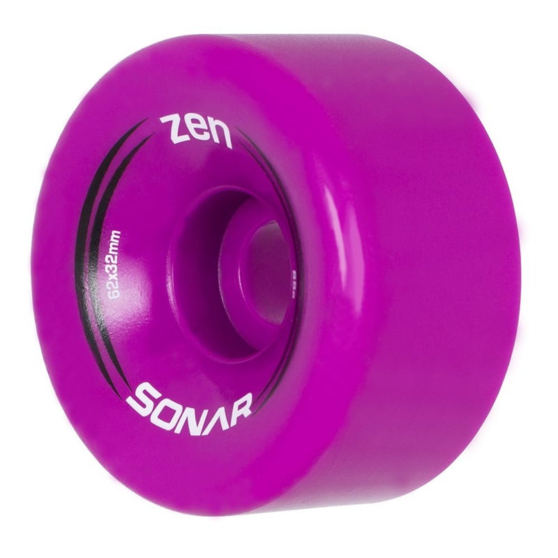 Riedell Zen Wheels - Quad Roller Skate Wheels - 4 Pack of 32mm x 62mm 85A Wheels | Magenta - Image 1