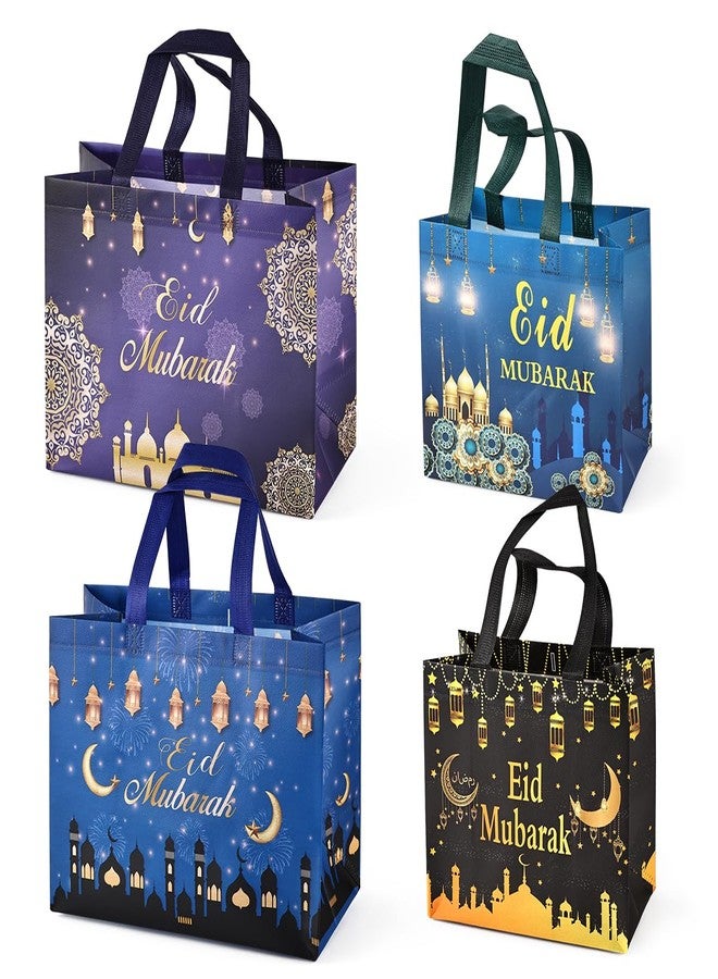 Aviski 4PCS Eid Mubarak Reusable Gift Bags, Treat Bags with Handles, Eid Mubarak Party Bags, Multifunctional Non-Woven Eid Bags for Gifts Wrapping, Party Supplies - Image 1