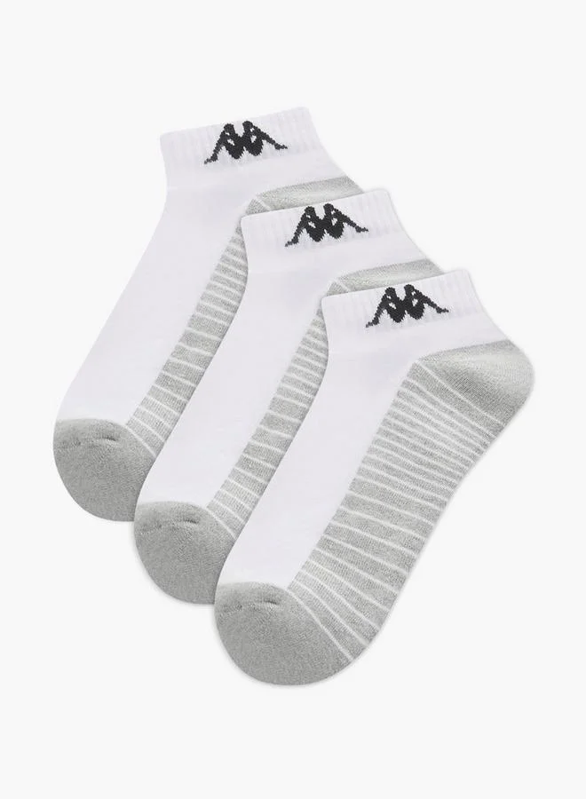 Set of 3 - Kappa Logo Print Half Terry Ankle Length Socks with Antibacterial Protection