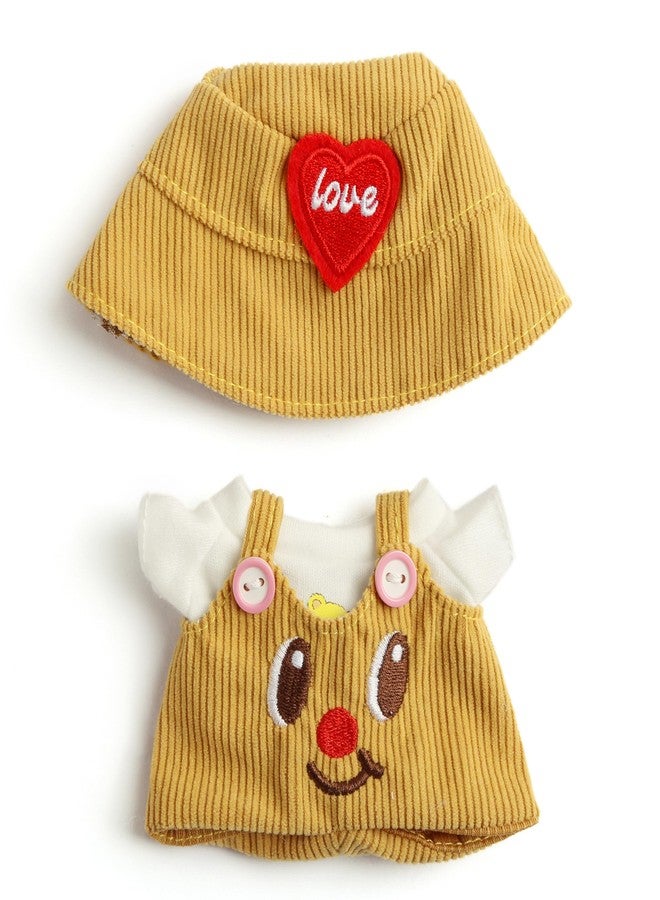 CHICHO 3-Piece Doll Clothes for Labubu & 17cm Dolls - Stylish Fisherman Hat Set, Kawaii Doll Outfits with Accessories for Collectors or Display - Yellow Smiley (No Dolls) - Image 4