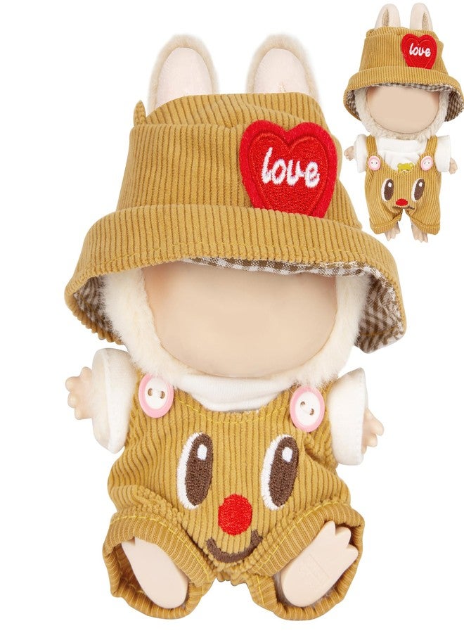 CHICHO 3-Piece Doll Clothes for Labubu & 17cm Dolls - Stylish Fisherman Hat Set, Kawaii Doll Outfits with Accessories for Collectors or Display - Yellow Smiley (No Dolls) - Image 1