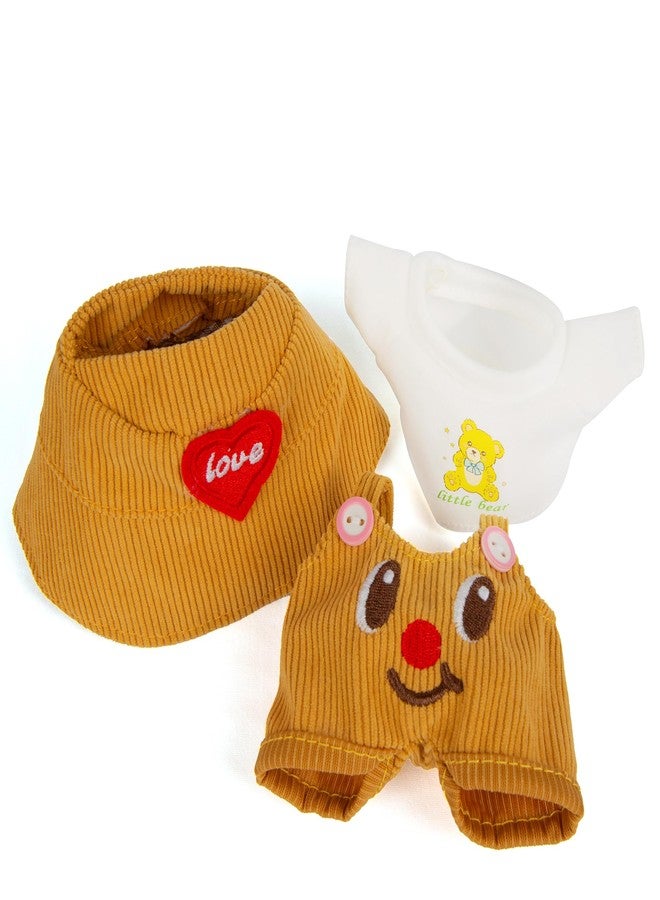 CHICHO 3-Piece Doll Clothes for Labubu & 17cm Dolls - Stylish Fisherman Hat Set, Kawaii Doll Outfits with Accessories for Collectors or Display - Yellow Smiley (No Dolls) - Image 3