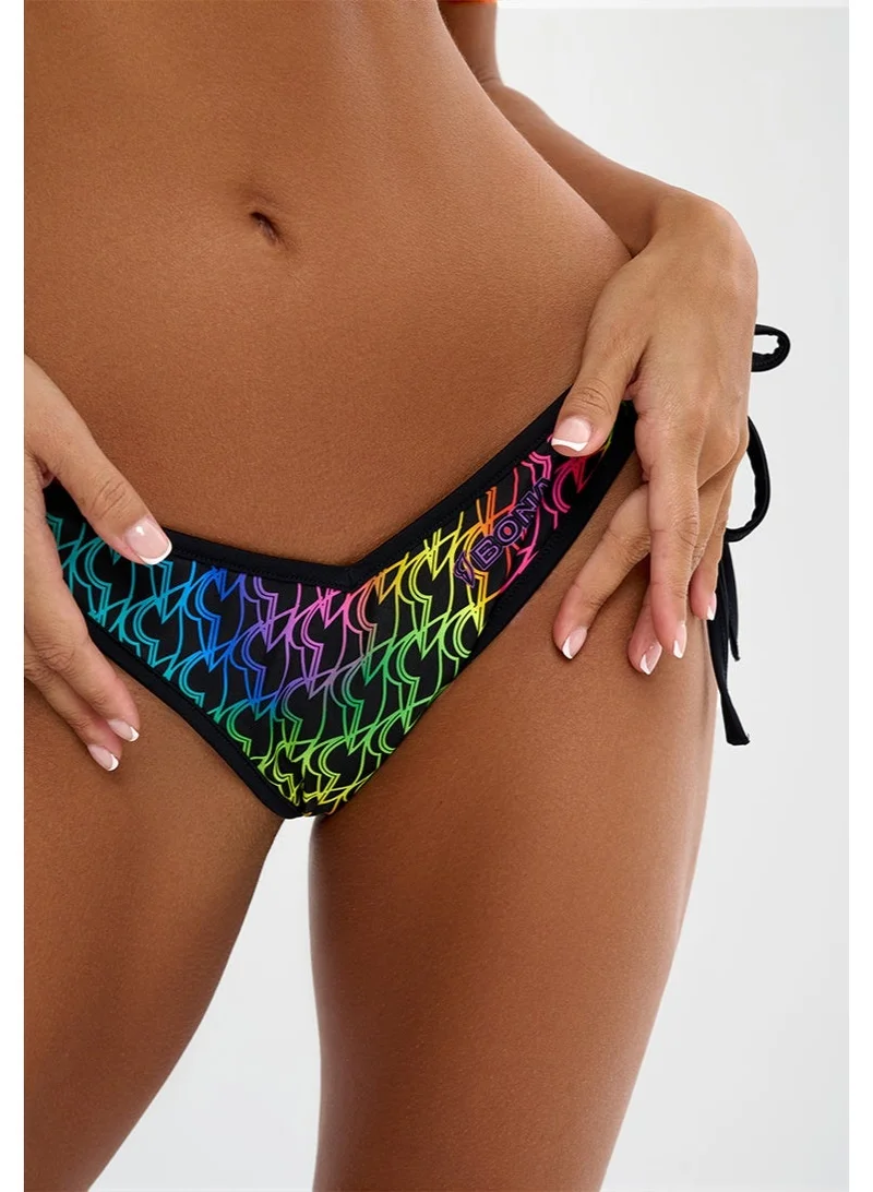 بونا فيدي طقم ملابس سباحة نسائي فاخر من قطعتين من بونا فايد - ملابس بحر بطبعة جرافيك حيوية - توب برباط عنق قابل للتعديل وقطعة سفلية بأربطة جانبية - بدلة صيفية مصممة سريعة الجفاف - ألوان متعددة