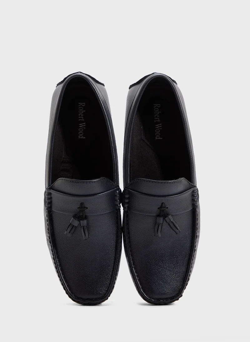 Robert Wood Tassel Detail Hand Stitched Casual Loafers