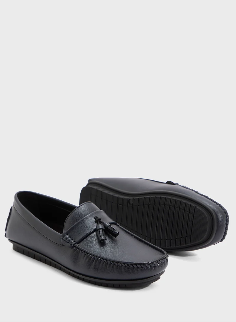 Robert Wood Tassel Detail Hand Stitched Casual Loafers