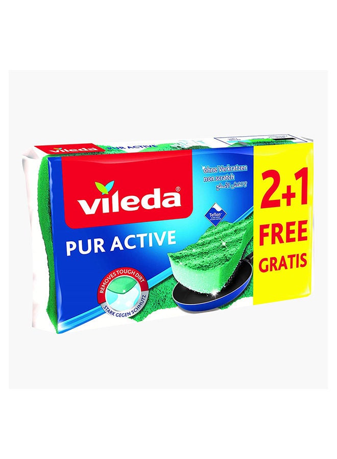 Vileda 3-Piece Puractive Flexible Sponge Set 8.5x11.5x2.5 cm - Image 2