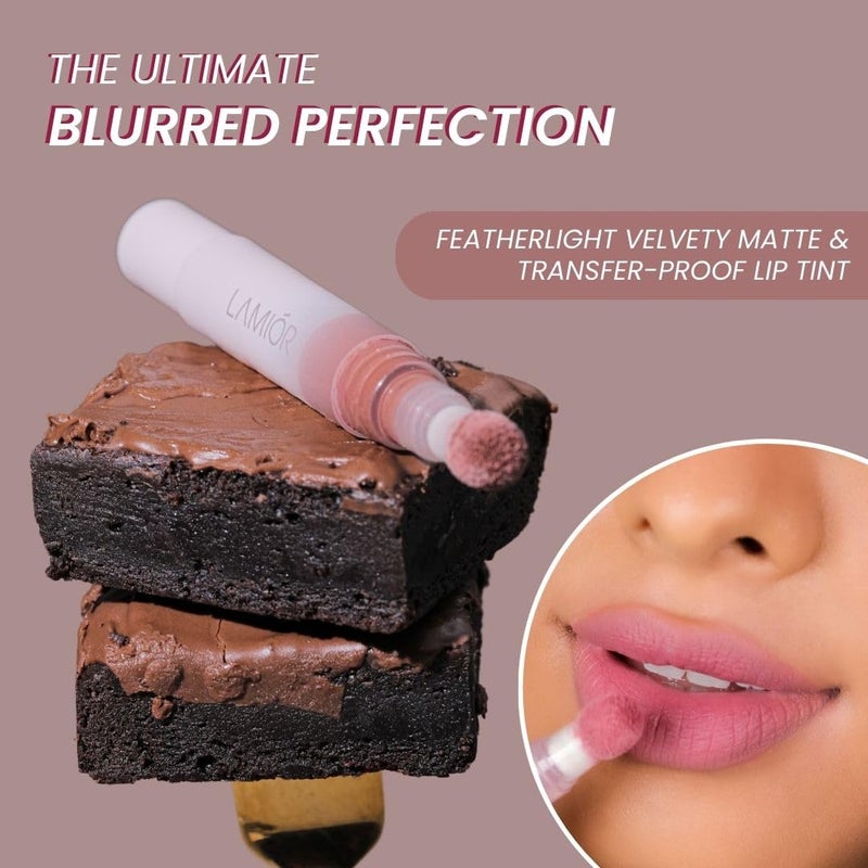 Lamior Blurry Fudgy Lip Tint Cappucino Ultra Velvety Matte TransferProof Hydrating Formula LongLasting Lip Tint with Cushion Applicator Vegan CrueltyFree - Image 5