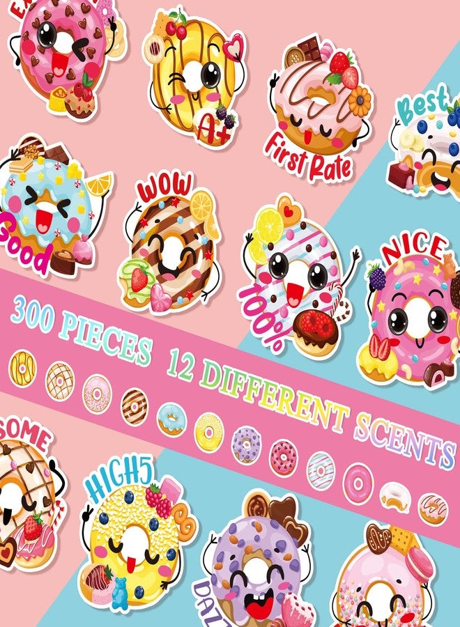 Jetec 300 Pcs Scratch and Sniff Sticker for Kids Smelly Scented Motivational Stickers Reward Teacher Incentive Positive Supplies for Student Classroom School Graduation(Donut) - Image 3