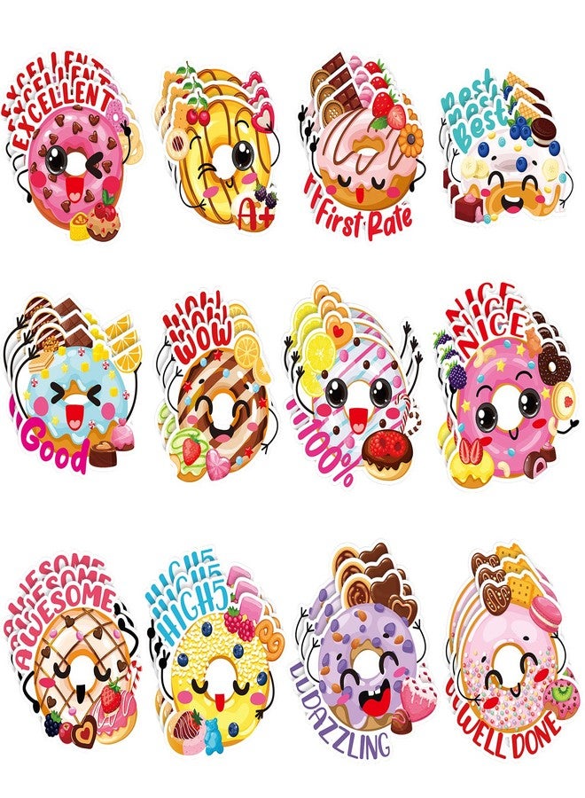Jetec 300 Pcs Scratch and Sniff Sticker for Kids Smelly Scented Motivational Stickers Reward Teacher Incentive Positive Supplies for Student Classroom School Graduation(Donut) - Image 1