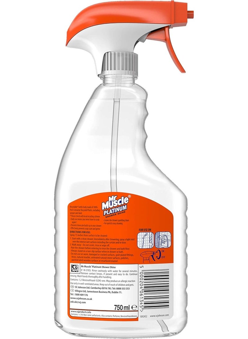 Mr Muscle Platinum Shower Shine Spray 750 ml - Image 2