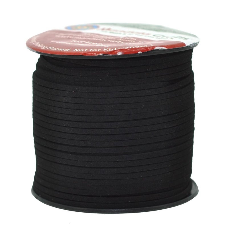 Mandala Crafts Faux Suede Cords Black Leather Cords for Jewelry Making 265mm Leather Laces Leather Strips Flat Vegan Leather Strings for Dream Catchers Supplies