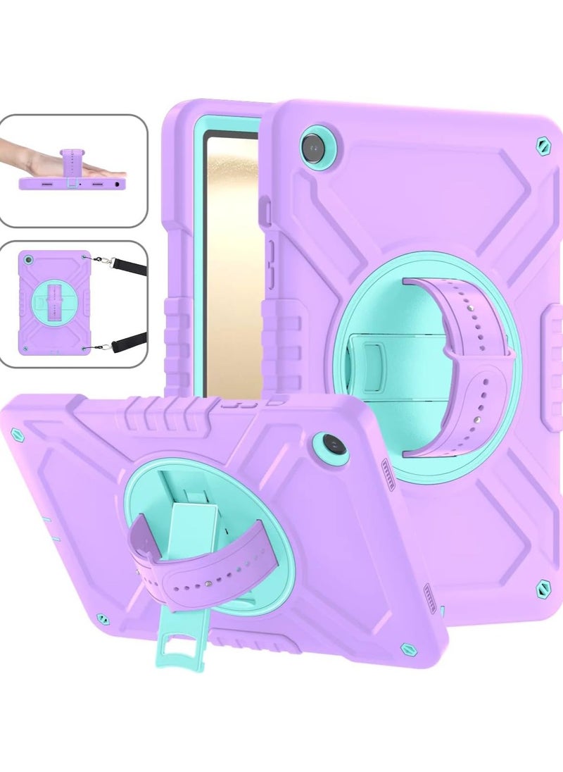 VKL - for Galaxy Tab A9 Plus Case(SM-X210/X215/X216,Released 2023), Shockproof Kids Case with Built-in Silicone Hand Strap/Shoulder Strap/Swivel Kickstand for Galaxy Tab A9+ 10.9in(Purple+Blue) - Image 1