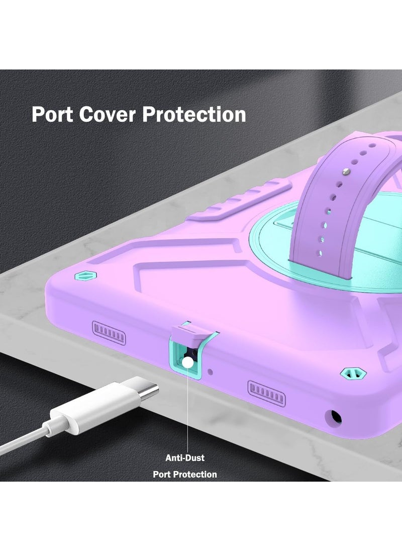 VKL - for Galaxy Tab A9 Plus Case(SM-X210/X215/X216,Released 2023), Shockproof Kids Case with Built-in Silicone Hand Strap/Shoulder Strap/Swivel Kickstand for Galaxy Tab A9+ 10.9in(Purple+Blue) - Image 1