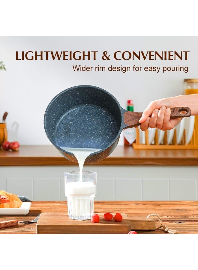 Chase Up Nonstick Sauce Pan with Lid, 2QT Small Sauce Pot with Swiss Granite Coating, Stay-cool Handle, Multipurpose Handy Little Saucepan, Induction Capable, PFOA Free(18 cm) - Image 4