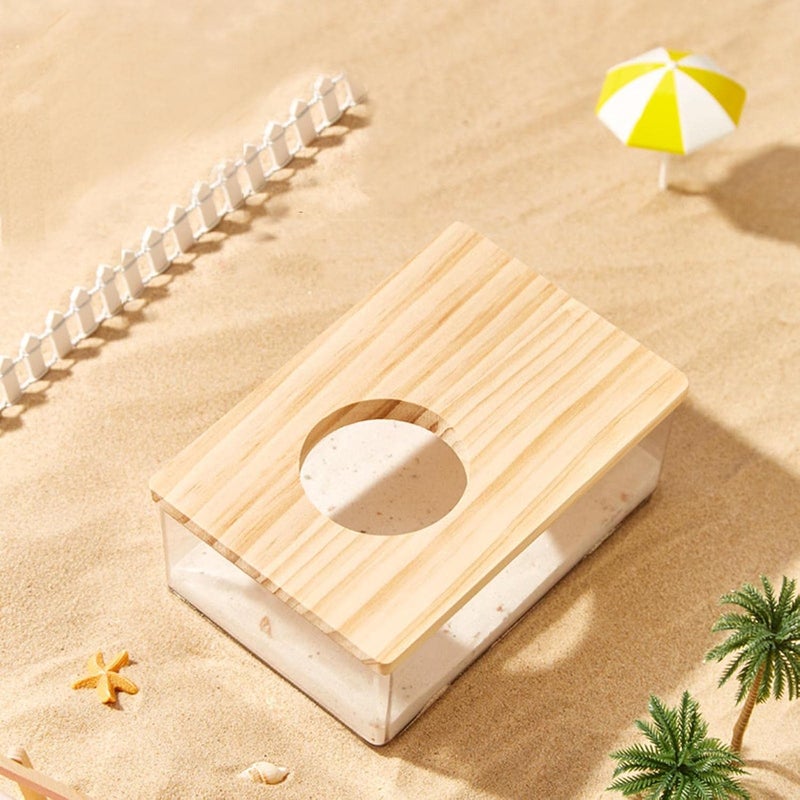 Hamster Transparent Bath Container Pet Sand Box Acrylic Material Removable Lid Multi-Functional Toilet Suitable for Small Cleaning - Image 2