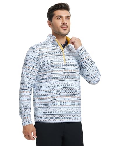 M MAELREG Mens Pullover Quarter Zip Golf Sport Casual Long Sleeve Fishing Half Zip Christmas Sweatshirts for Men - Image 3