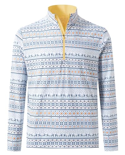 M MAELREG Mens Pullover Quarter Zip Golf Sport Casual Long Sleeve Fishing Half Zip Christmas Sweatshirts for Men - Image 1