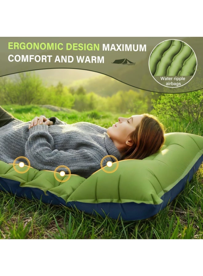 التخييم النوم وسادة، Ultralight التخييم حصيرة مع وسادة، مضخة القدم المدمجة، نفخ النوم وسادات المدمجة للتخييم ركوب الظهر المشي لمسافات طويلة الخيمة السفر - Image 4