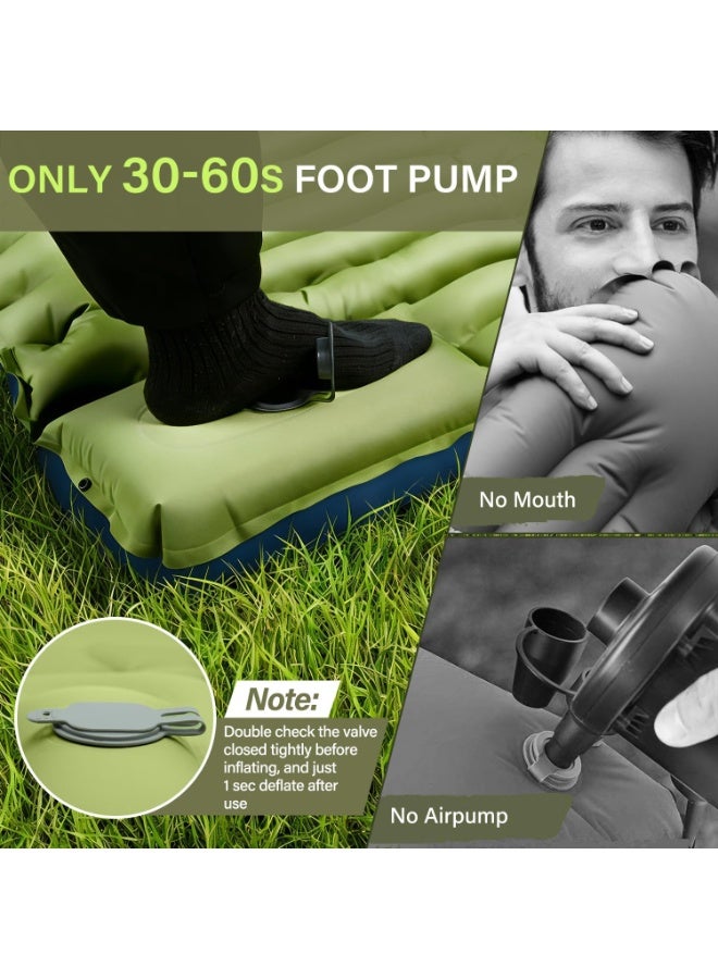 التخييم النوم وسادة، Ultralight التخييم حصيرة مع وسادة، مضخة القدم المدمجة، نفخ النوم وسادات المدمجة للتخييم ركوب الظهر المشي لمسافات طويلة الخيمة السفر - Image 5