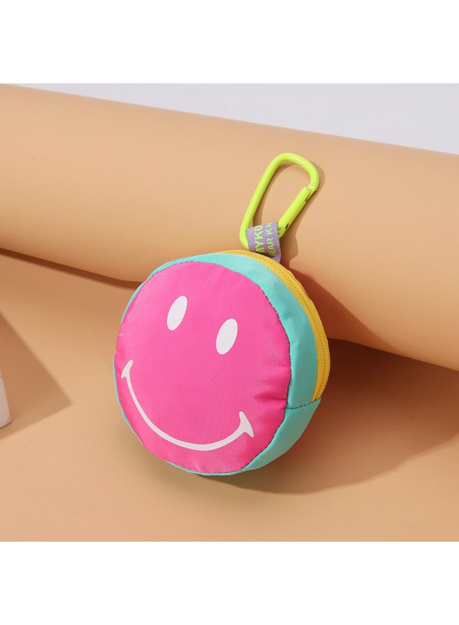 Cartoon Candy Color Smiley Face Mini Solid Color Key Bag Pendant Coin Storage Bag Trendy For Men Women-Color:Double Purple - Image 5