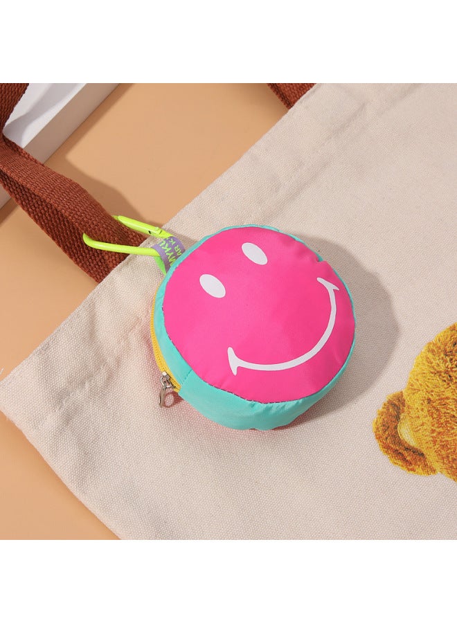 Cartoon Candy Color Smiley Face Mini Solid Color Key Bag Pendant Coin Storage Bag Trendy For Men Women-Color:Double Purple - Image 4