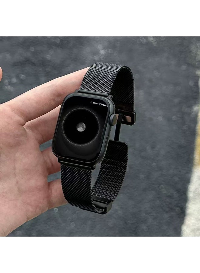 Watch Band Compatible for Apple Watch Series Band 42mm 44mm 45mm 46mm 49mm women, Genuine Leather Double Tour Designed Slim Replacement Strap for iWatch Series10 9 8 7 6 SE - Image 2