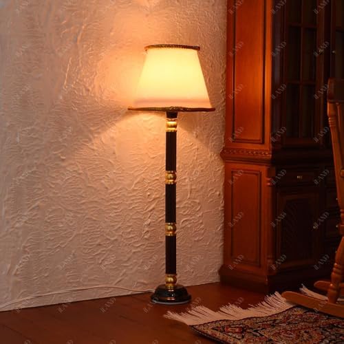 iLAND 112 Scale Accessories of Dollhouse Lights Classic Miniature Lamp wPlug for Dollhouse Decoration Neoclassical Mini Flooring Lamp - Image 5