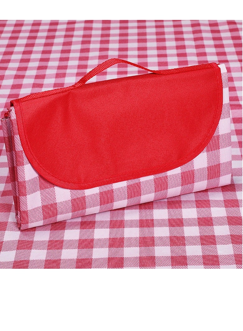 Generic Outdoor Picnic Blanket, Foldable Waterproof Sand Mat, Extra Large Picnic Blanket 60" x 80" for Beach Camping Hiking Travel Park Grass Outdoor BBQ（Red）  - Image 2