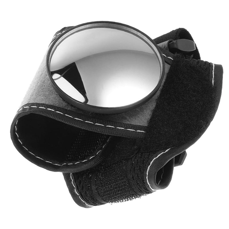 Cycling Rearview Arm Mirror with Wrist Strap Black Convex for Road Mountain Bike Safety - Image 2