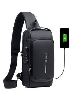 FASHION Anti-Theft Sling Bag Business Men Bag Chest Crossbody Bags with USB Charging Port Waterproof Small Backpack for Outdoor Work Hiking Running Sport Travel Bag  - Image 1