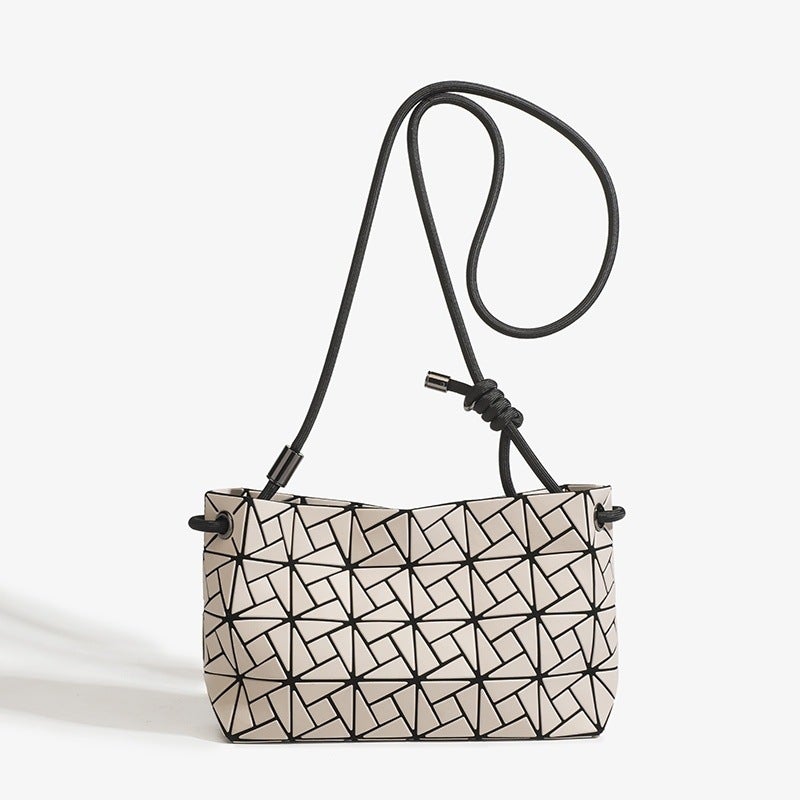 Japanese Home Women'S Bag Geometric Quilted Pillow Bag Drawstring Tofu Bag Underarm Bag Single Crossbody Bag - Image 1