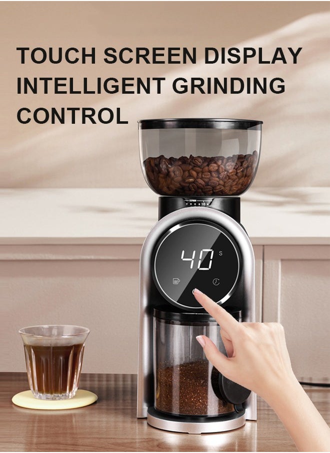 PAKCHOICE 2-In-1 Conical Burr Coffee Grinder Electric Bean Grinder With Air Blower And 51mm-53mm Portafilter Holder White  - Image 3