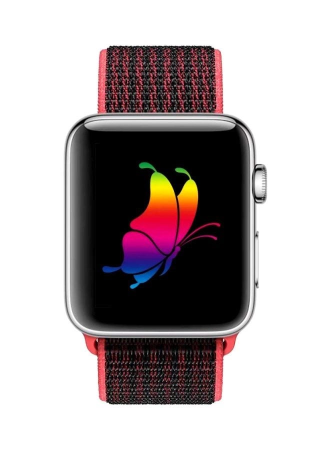 NIBEMINENT Replacement Band For Apple Watch Series 1/2/3/4 40mm/38mm Black Red - Image 2