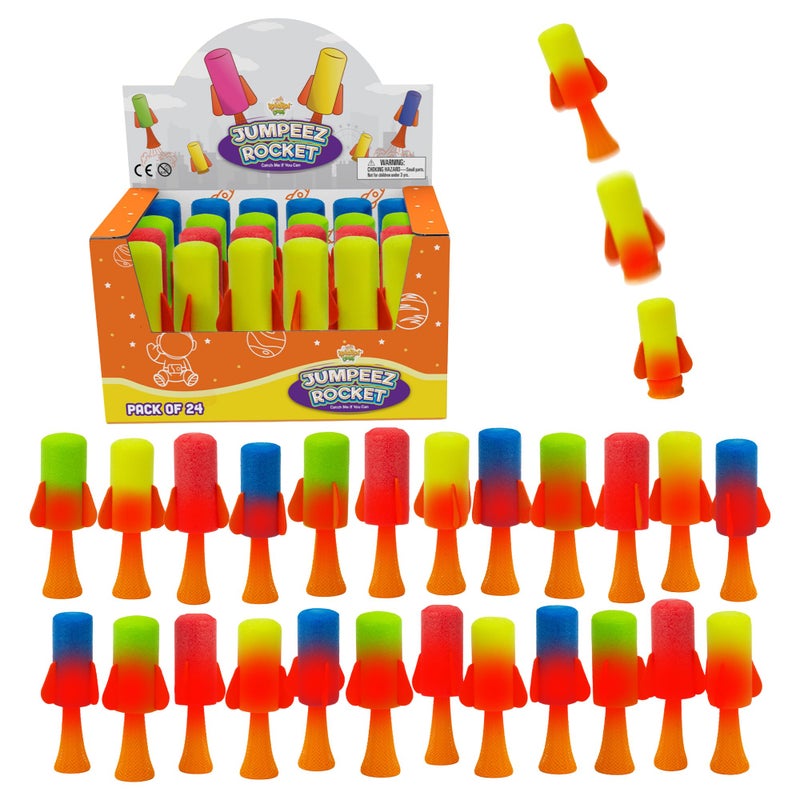 IPIDIPI TOYS Jumpeez LED Jumping Rocket Poppers 24Pack Light Up Spring Launcher Toys Easter Basket Stuffers for Kids Birthday Party Favors Goodie Bag Stuffers Easter Egg Fillers - Image 3