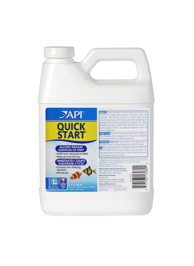 API Freshwater And Saltwater Aquarium Nitrifying Bacteria 32Ounce Bottle  Instant Addition Of Fish, Reduces Harmful Compounds, Prevents Fish Loss  - Image 1