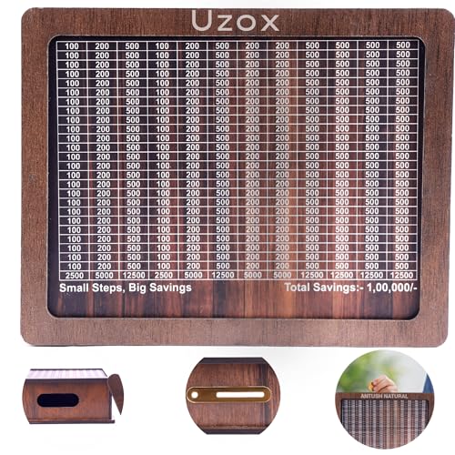 Uzox Money Saving Box for Adult 100000,Piggy Bank,Money Bank,gullak for Adults,gulak,Money Saving Box for Adult,Saving Box 100000,Money Box,gullak for Adults,Wooden Money Saving Box(Wooden New) - Image 2
