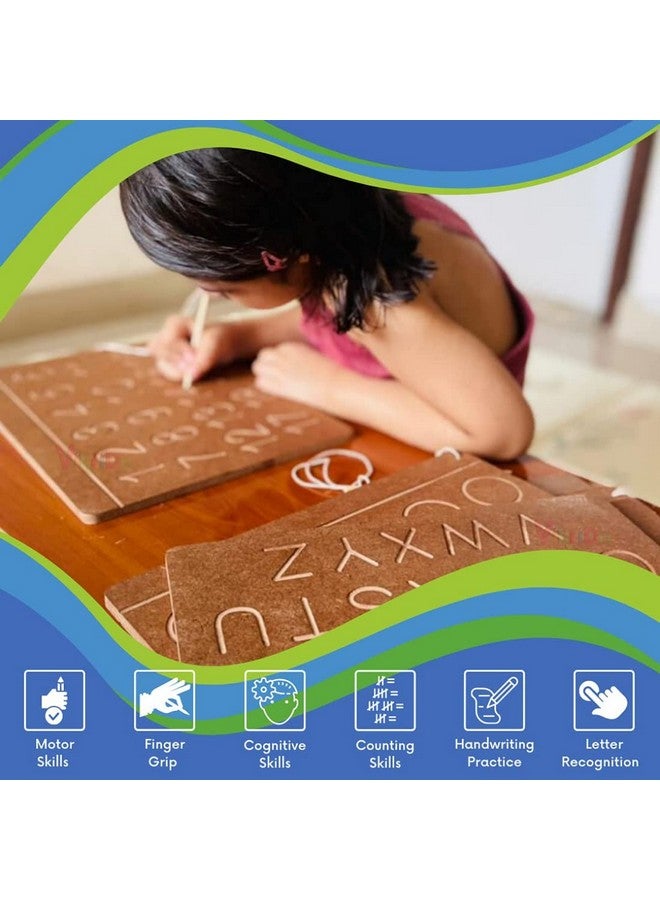 VikriDA Educational Tracing Wooden Board for Kids | Handwriting, Counting and Learning Slates for Children | Reversible Set of 8 | Numbers with Shape - Image 3