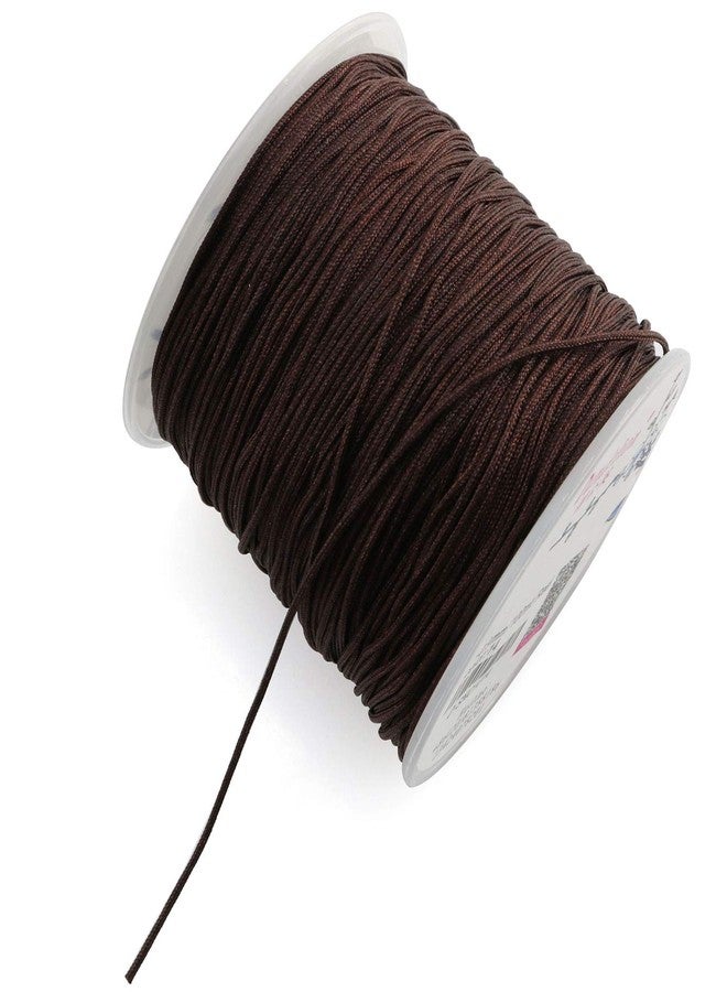 Tegg Nylon Beading Cord 1Roll 0.8mm 100m Chinese Knotting Silk Cord String Thread Beading Rope Brown - Image 1